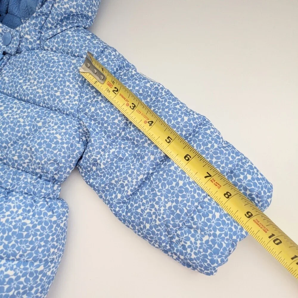 Baby GAP (12-18 Months) Blue & White Hooded Puffer Jacket
